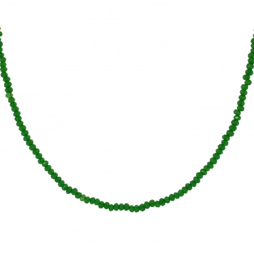 Колье (925) агат зеленый синт. чокер