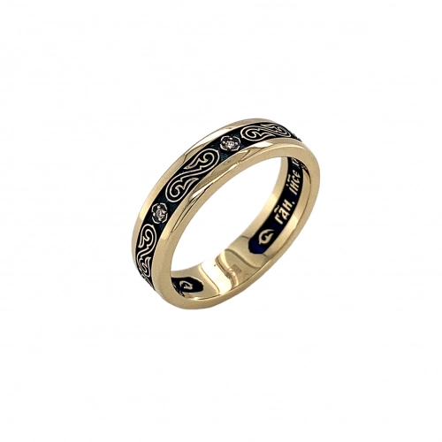 Обручальное кольцо из желтого золота 585 пробы с бриллиантами
