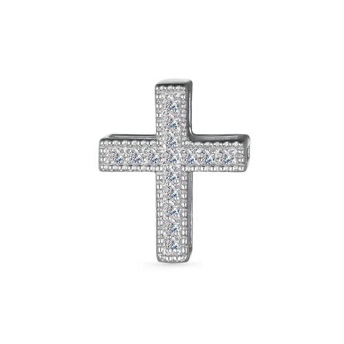 Подвеска (585 б) бриллиант крест декор