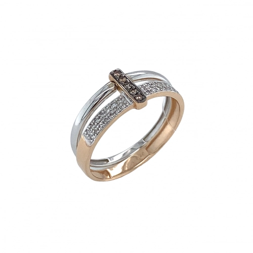 Кольцо (585) бриллиант коньячный, бриллиант
