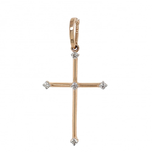 Подвеска (585) бриллиант крест декор